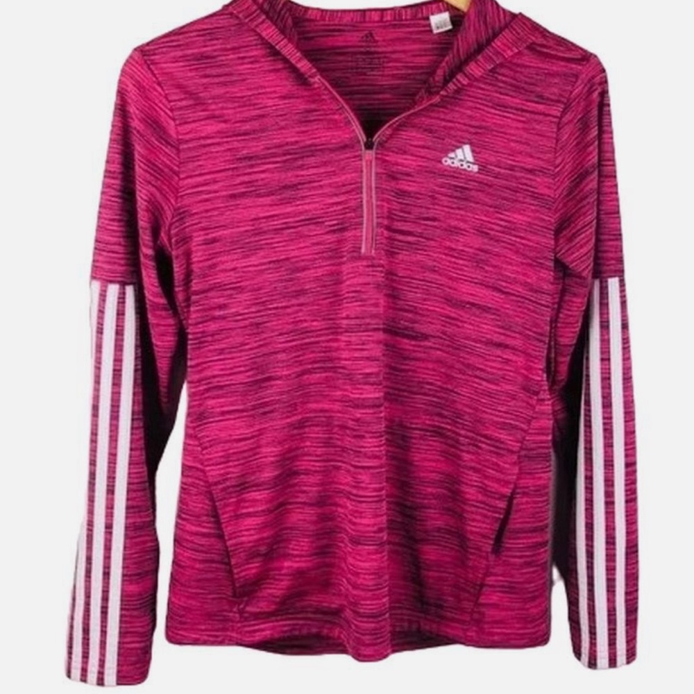 Adidas pink Climalite Quarter Zip Top